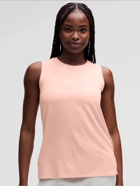 lululemon athletica Tops - Lululemon Graphic Silk-Blend Relaxed-Fit Tank Top Flush Pink Love - Size 6